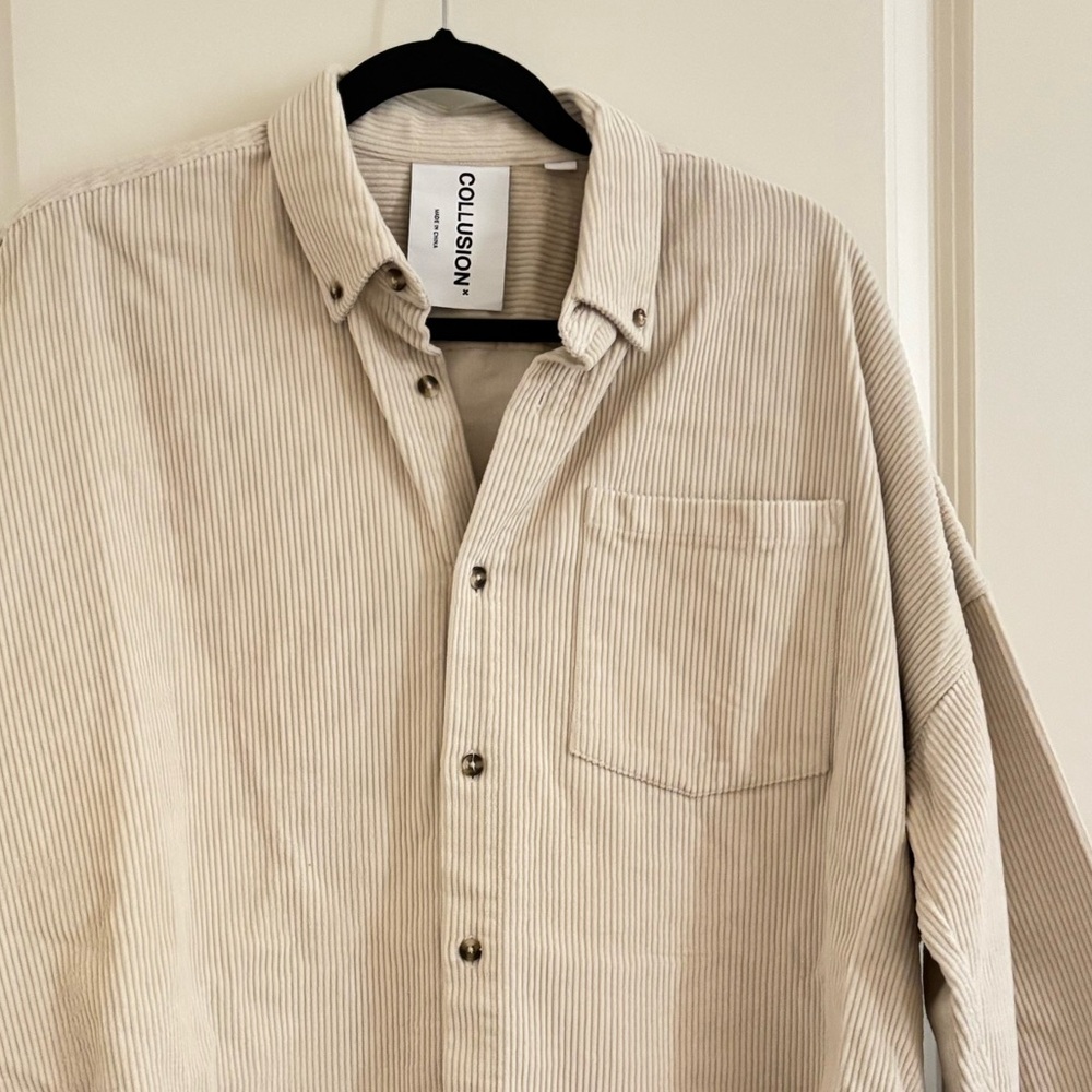 ASOS Beige Pinstripe Casual Shirt